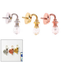 Lámpara de pared en miniatura de Metal para casa de muñecas, accesorios de decoración, juguetes, 1 par, 1/12, 1:12 2024 - compra barato