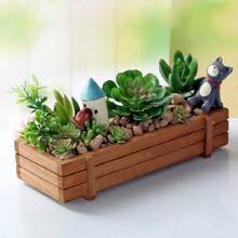 Lovely Wood Garden Plant Pot Flowerpot Garden Planter Succulent Flower Bed Plant Bed Pot Flower Pots Window Box Trough Pot Trays 2024 - buy cheap