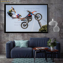Motocicleta cross racing motocross freestyle moto cartaz da arte da parede retro posters impressões pintura lona para decoração de casa 2024 - compre barato