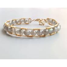 Lii Ji-pulsera de labradorita Natural para mujer, brazalete de joyería hecho a mano, regalo de joyería, envío directo 2024 - compra barato