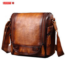Leather Crossbody Bag Leather Men's Bag Shoulder Bag Fashion Casual Men Diagonal Small Messenger Bags Korean Soft Cotton Zipper 2024 - buy cheap