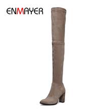 ENMAYER botas mujer women pointed toe  over the knee boots women solid high heel boots Big size 34-43 ZYL986 2024 - buy cheap