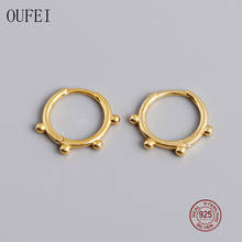OUFEI-pendientes de aro pequeños de Plata de Ley 925 para mujer, aretes circulares redondos de moda coreana, joyería sencilla y encantadora EH1077 2024 - compra barato