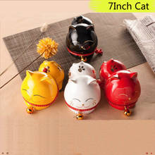 Adornos de gato de cerámica de animales chinos, regalo de características chinas, muebles, artesanías de ciudad, accesorios de decoración del hogar 2024 - compra barato