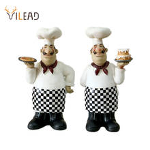 VILEAD 26cm 27.5cm Resin Pizza Cake Chef  Figurines European Creative Chef Ornaments Home Western Restaurant Decoration Crafts 2024 - buy cheap