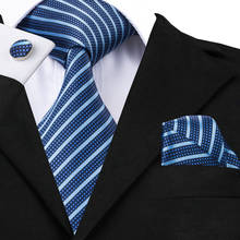 Nueva corbata de seda a cuadros blanco y negro a la moda para citas boda fiesta corbata Hanky conjunto de gemelos C-355 2024 - compra barato