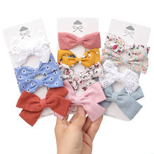 4Pcs/Set New Girls Cute Flower Print Star Hairpins for Kids Children Sweet Headband Hair Clip Barrettes Fashion Bow Accessories 2024 - buy cheap