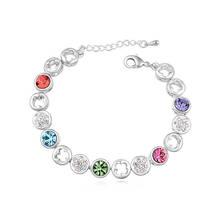 11.11 New Round Designer Summer Bracelets for Women Wedding Bijoux Fashion Austrian Crystal Girls Plant Bracelet Jewellery Gift 2024 - buy cheap