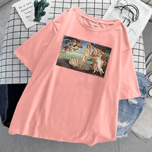 O nascimento de venus impressão engraçada camiseta feminina hip hop camisetas casuais 2021 harajuku camisetas da moda verão preto camisetas para mulheres 2024 - compre barato