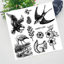 14*14CM Bird Transparent Clear Stamps / Silicone Seals Roller Stamp For DIY Scrapbooking Photo Album/Card Making 2024 - buy cheap