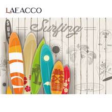 Laeacco летняя Праздничная доска для серфинга скейтборда шаблон винтажная деревянная доска фотография Фон фотография Фотостудия 2024 - купить недорого