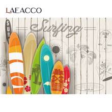 Laeacco Summer Holiday Surf skateboard Pattern Vintage Wooden Board Photography Backdrop Photography Background Photo Studio 2024 - buy cheap