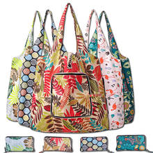 Bolsa casual feminina com estampa floral, grande capacidade, ombro único, sacola de compras, uso diário, bolsa de lona, praia 2024 - compre barato