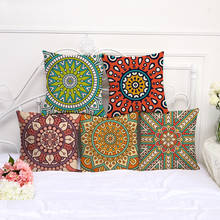 Bohemia mandala algodão linho capa de almofada 45*45 fronha sofá capas de almofada decoração para casa fronha KD-0018 2024 - compre barato