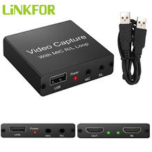 LiNKFOR 4K 1080P HDMI-compatible Game Capture Card USB 2.0 Live Video Recording Broadcasting Box With Loop-out Microphone Input 2024 - buy cheap