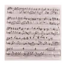 Sello de silicona transparente con símbolo de notas musicales, sello para álbum de fotos DIY, carpeta decorativa, plantillas de fabricación de papel, 10x10cm 2024 - compra barato