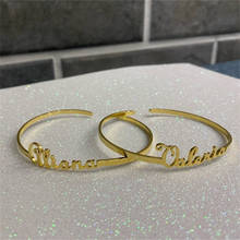 Brazalete con nombre personalizado de acero inoxidable Para Hombre, pulsera con relleno de oro, joyería hecha a mano, BFF 2024 - compra barato