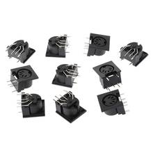 10 unids/set de montaje en Panel PCB, conector hembra DIN5 DIN, Conector de 5 pines, DS-5-01 MIDI 2024 - compra barato