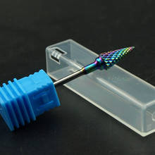 KIMAXCOLA 3/32 'Rainbow Cone Carbide Millings Nail Drill Bit Electric Manicure Nail Rotate Burr Cuticle Pusher Nail File Polish 2024 - buy cheap