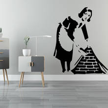 Pegatinas de pared creativas de Banksy Maid, calcomanías artísticas para sala de estar, dormitorio, decoración artística, murales 2024 - compra barato
