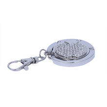 Wholesale 5* Apple Folding Handbag Purse Metal Rhinestone Hook Hanger Holder Keyring 2024 - buy cheap