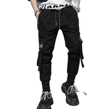 Nightclub DJ ribbon punk rock cargo pants good quality hip hop harem pants streetwear men Japan casual skinny joggers sweatpants 2024 - buy cheap