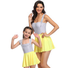 Striped Mother Daughter Swimwear One-Piece Mommy And Me Swimsuit Family Look Matching Outfits Mom Mum Daughter Dresses Clothes 2024 - buy cheap