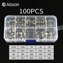 100pcs/Lot 5x20mm Glass Fuses Quick Blow Glass Tube Assorted Kit 250V 0.2A 0.5A 1A 2A 3A 5A 8A 10A 15A 20A 2024 - buy cheap