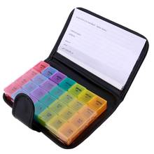 Portable 28 Grids Pills Box Holder Tablet Pill Case Medicine Storage Organizer Healthy Care Tool Rainbow Color with PU Bag 2024 - buy cheap