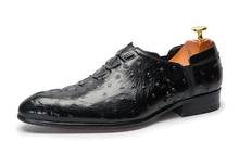 Sapatos masculinos respiráveis de couro legítimo, calçados casuais de enfiar com jacaré 2024 - compre barato