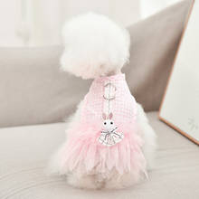 Dog Clothes Summer Dress Harness Cute cartoon Plaid Pet Skirt Thin Breathable Korean Dog Clothes 2024 - buy cheap