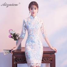 Summer New Embroidery Flower Cheongsam China Modern Slim Qi Pao Women Traditional Chinese Dress Long Evening Dresses Gown 2024 - buy cheap