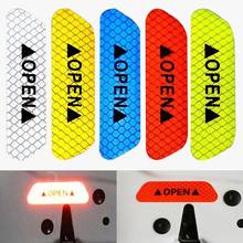 The New 4Pcs OPEN Car Vehicle Door Reflective Safety Mark Warning Decals Sticker Decor  Reflective Strips 2024 - buy cheap