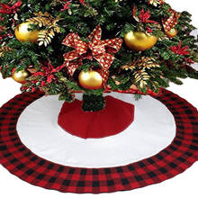Plaid Christmas Tree Skirt Fashion Knitted Christmas Tree Skirt Apron Christmas Tree Holiday Party Decorations 2020 New Arrivals 2024 - buy cheap