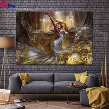 Fantasy Girl Diamond Painting Full Square/Round Diamond Embroidery Cross Stitch 5D DIY Mosaic Long Haired Flower Fairy 2024 - buy cheap