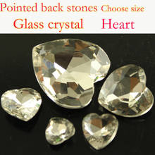 All size Heart Shape crystal Rhinestones Pointed foiled Back  faced glass Rhinestone Crystal For Wedding Dress Jewelry Nail Arts 2024 - buy cheap