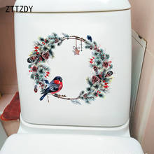 ZTTZDY-corona de Navidad de 25,6 CM x 20,5 CM, pegatinas creativas para el inodoro, decoración de pared para habitación de niños, T2-0786 2024 - compra barato