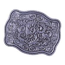 Hebilla de cinturón para hombre y mujer, accesorio de plata con grabado Floral, vaquero occidental, Rodeo, motociclista, regalo 2024 - compra barato