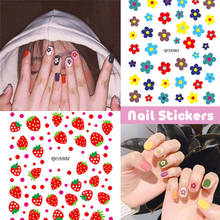 2pcs Nails Sticker Nail Art Decorations Flowers Decals Water Transfer Sliders Woman Face Fruit Foil Manicures Wraps 2024 - buy cheap