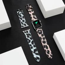 Correa de cuero de 42 y 44mm para Apple watch, pulsera de repuesto con estampado de leopardo para iwatch 3, 2 y 1, accesorio de 38 y 40mm 2024 - compra barato