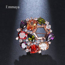 Emmaya Fascinating Design Different Geometry Shape Cubic Zircon Rose Gold Brooch For Women Elegant Jewelry In Wedding Party 2024 - buy cheap