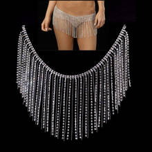 Sexy Low Waist Body Chain Belly Dance Accessories Tassel Waist Chain Nightclub Super Flash Body Chain Rhinestone Body Jewelry 2024 - buy cheap