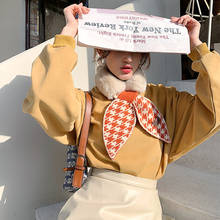 KOI LEAPING-bufanda de imitación de piel de conejo para mujer, pañuelo largo y grueso de pata de gallo, versión coreana, regalo de vacaciones 2024 - compra barato