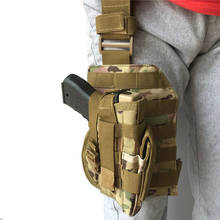 Tactical coxa perna arma coldre com compartimento bolsa ajuste mão direita airsoft pistola coldre molle plataforma para glock 2024 - compre barato