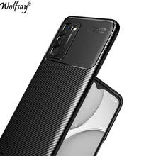 Capa anti-queda de fibra de carbono para oppo, capa macia de silicone com 6.5 polegadas para os modelos a55, 5g e oppo a55, 5g 2024 - compre barato