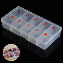 Shellhard caixa de armazenamento de unhas de alta qualidade plástico transparente 10 slots vazio dicas de arte do prego strass contas caixa de armazenamento 2024 - compre barato