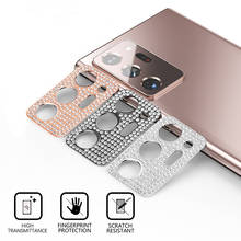 Película de vidro temperado 3d strass para samsung, cobertura completa, proteção para lente da câmera, modelos note 20, s20 ultra, plus, resistente a arranhões 2024 - compre barato