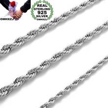 OMHXZJ Wholesale Personality Fashion Unisex Party Wedding Gift Silver 3MM Rope Chain 925 Sterling Silver Chain Necklace NC185 2024 - buy cheap