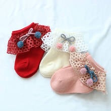 Baby Socks Cute Lace Flowers Bow Newborn Baby Socks Cotton Princess Girls Socks 2024 - buy cheap