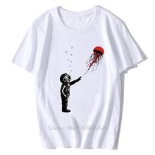 Girl With Balloon Banksy Sting With Me Funny Artistic T Shirt Men Summer New White Casual Homme Short Cool Tshirt Unisex Gift 2024 - buy cheap